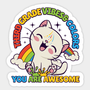 Third Grade Vibes You Are Awesome Back To School 3rd Grade Sticker